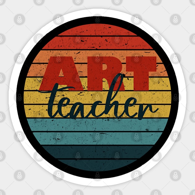 Favorite Art Teacher Rainbow Retro Grunge Sticker by Heartsake